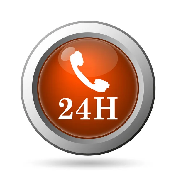 24H 手机图标 白色背景上的互联网按钮 — 图库照片