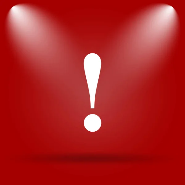 Attention Icon Flat Icon Red Background — Stock Photo, Image