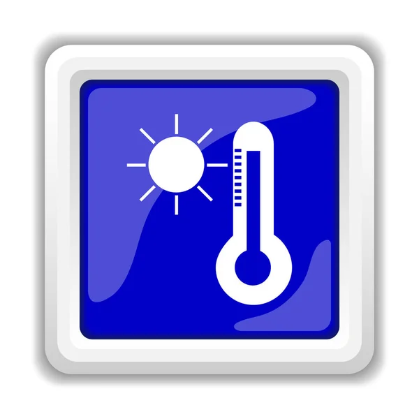 Sonne Und Thermometer Internet Taste Auf Weißem Hintergrund — Stockfoto