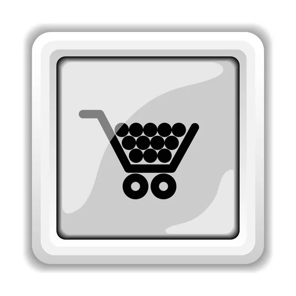 ショッピング カート アイコン 白い背景の上のインター ネット ボタン — ストック写真