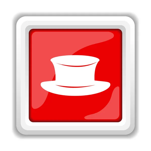 帽子图标 白色背景上的互联网按钮 — 图库照片