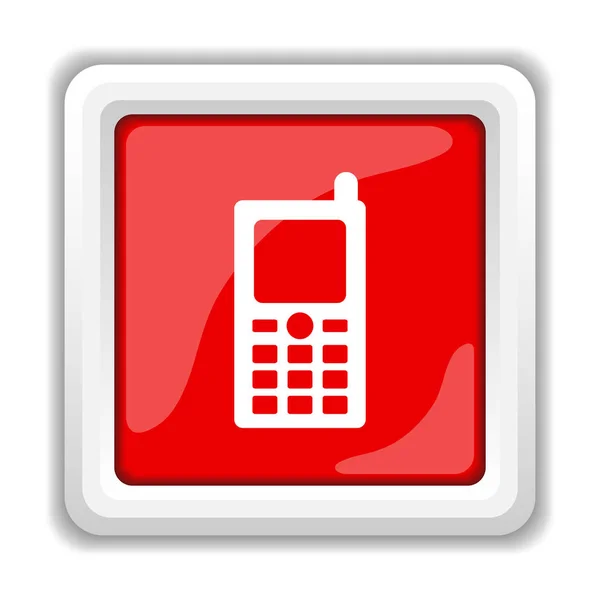 Ikona Mobilního Telefonu Internet Tlačítko Bílém Pozadí — Stock fotografie