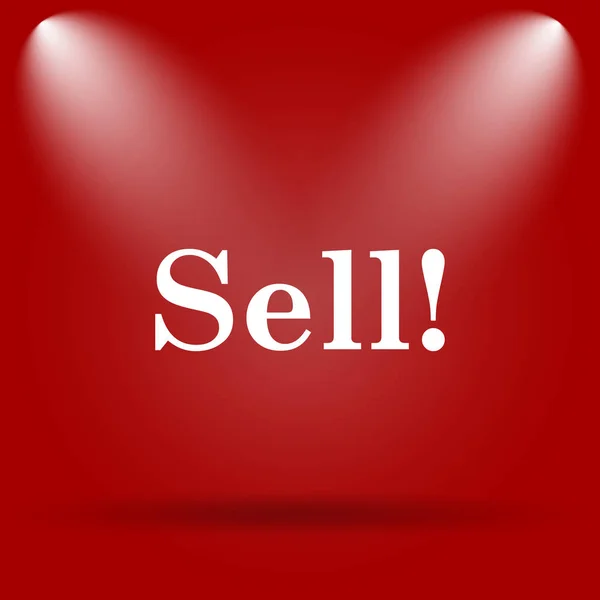 Продавать Иконку Плоская Иконка Красном Фоне — стоковое фото