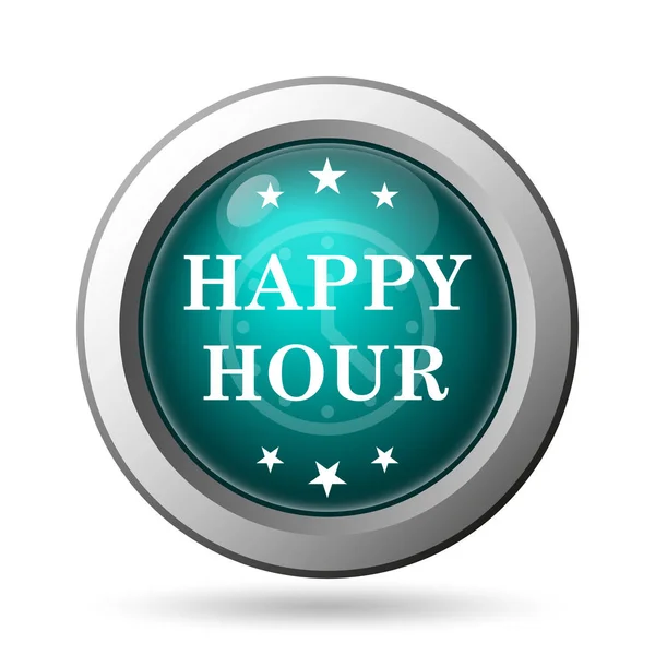 Happy Hour Simgesi Beyaz Arka Plan Üzerinde Internet Düğmesi — Stok fotoğraf