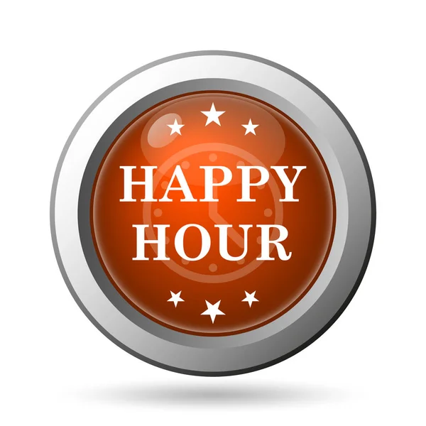 Happy Hour Icon Internet Button White Background — Stock Photo, Image