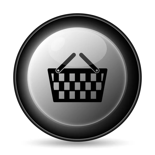 ショッピング バスケット アイコン 白い背景の上のインター ネット ボタン — ストック写真