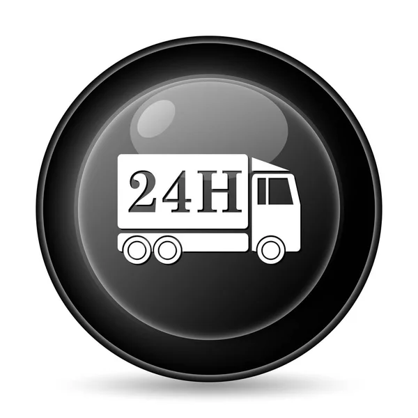 24H Delivery Truck Icon Internet Button White Background — Stock Photo, Image