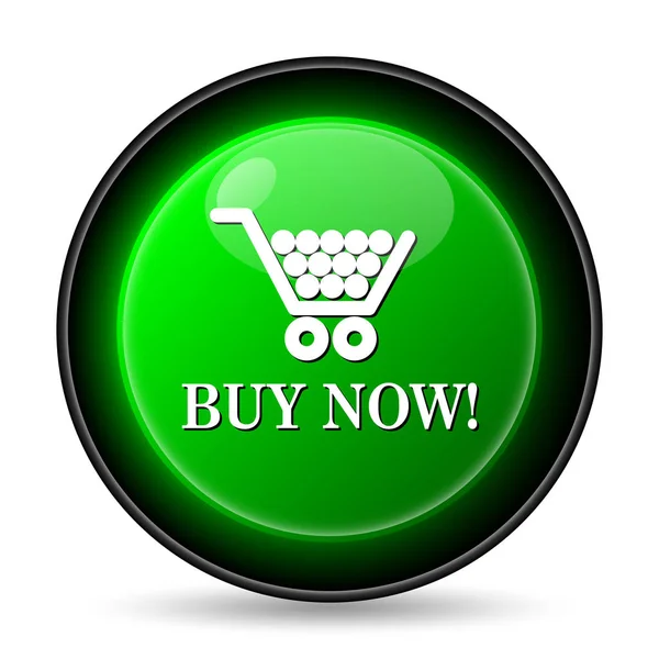 Buy Now Shopping Cart Icon Internet Button White Background — Stock Photo, Image