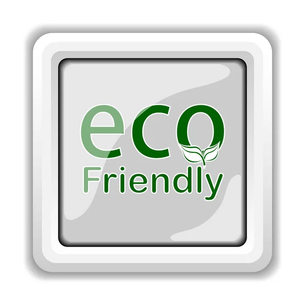 Eco Friendly Ikona Przycisk Internet Białym Tle — Zdjęcie stockowe