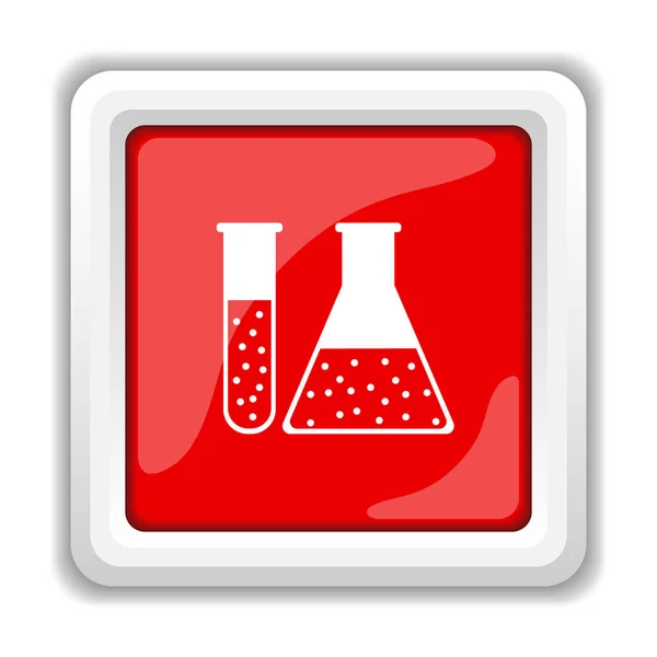Chemie Instellen Pictogram Internet Knop Witte Achtergrond — Stockfoto
