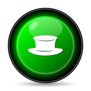 Şapka simgesi. Beyaz arka plan üzerinde Internet düğmesi