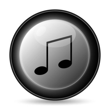 Müzik simgesi. Beyaz arka plan üzerinde Internet düğmesi