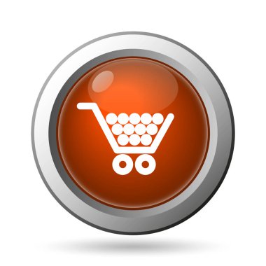 Alışveriş sepeti simgesi. Beyaz arka plan üzerinde Internet düğmesi
