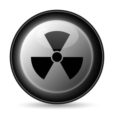 Radyasyon simgesi. Beyaz arka plan üzerinde Internet düğmesi