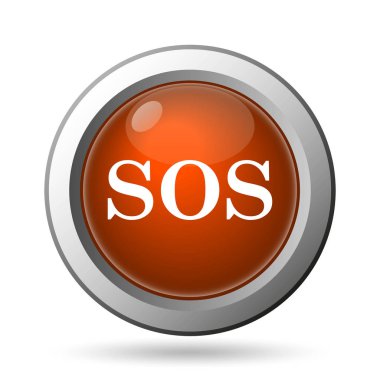 Sos simgesi. Beyaz arka plan üzerinde Internet düğmesi