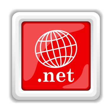.NET simgesi. Beyaz arka plan üzerinde Internet düğmesi