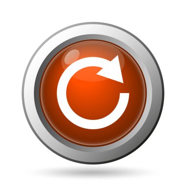 Bir ok simgesi yeniden yükleyin. Beyaz arka plan üzerinde Internet düğmesi