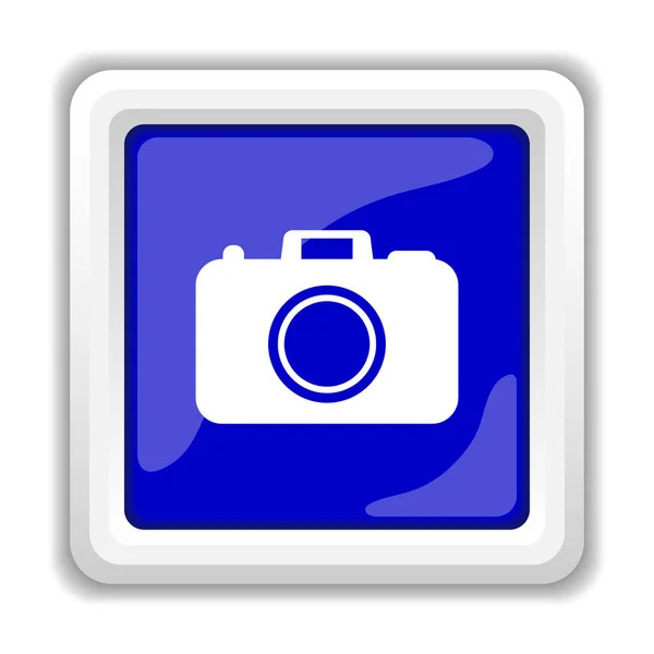 Значок Фотокамеры Кнопка Интернет Белом Фоне — стоковое фото