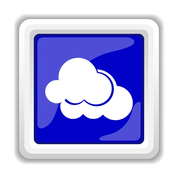 Wolken Pictogram Internet Knop Witte Achtergrond — Stockfoto