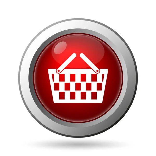 Shopping Mand Pictogram Internet Knop Witte Achtergrond — Stockfoto