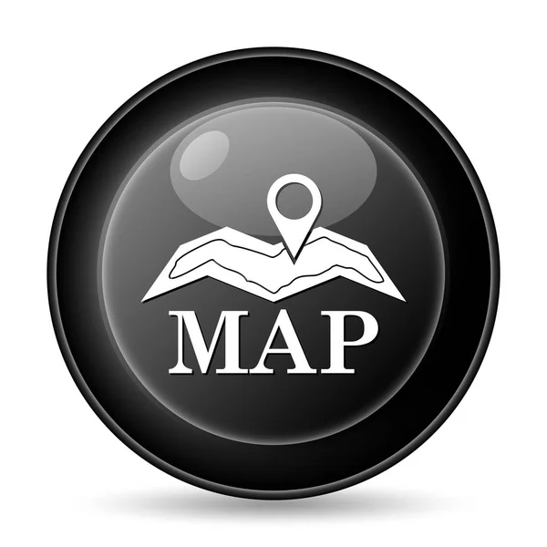 Ikona Mapy Przycisk Internet Białym Tle — Zdjęcie stockowe