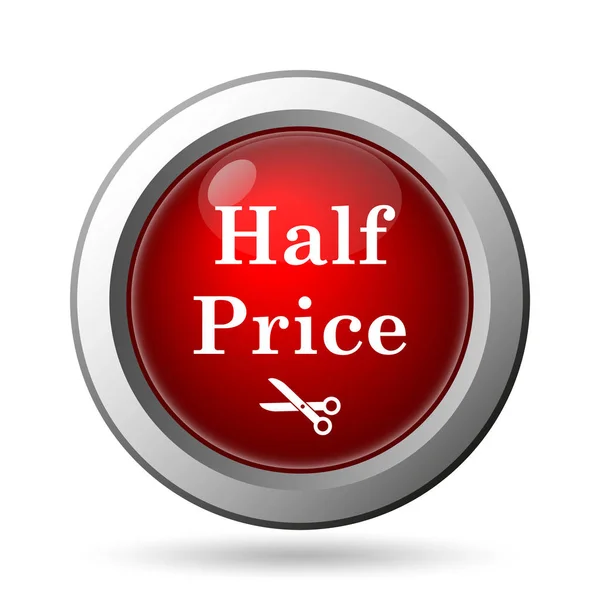Half Price Icon Internet Button White Background — Stock Photo, Image