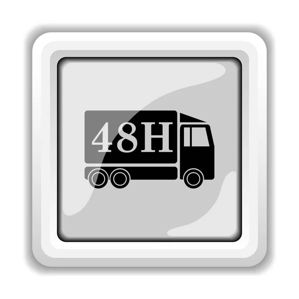 48H Delivery Truck Icon Internet Button White Background — Stock Photo, Image