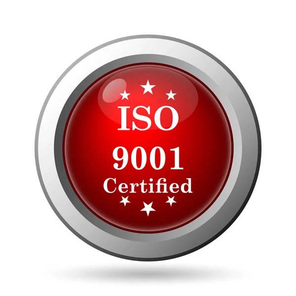 Iso9001 のアイコン 白い背景の上のインター ネット ボタン — ストック写真