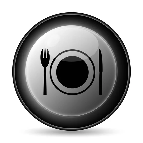 Restaurant Icon Internet Button White Background — Stock Photo, Image