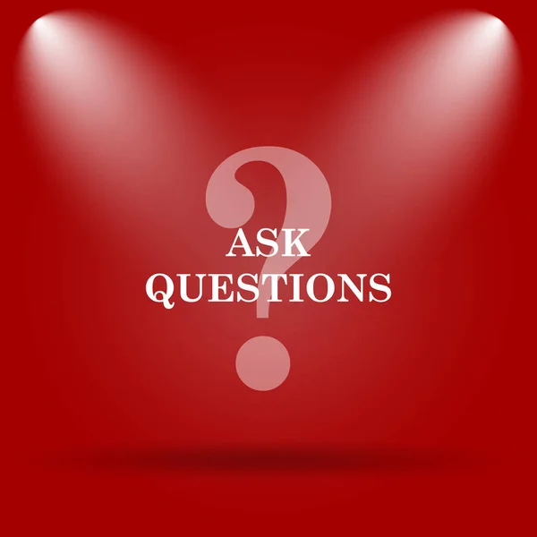 Fragen Stellen Flaches Symbol Auf Rotem Hintergrund — Stockfoto