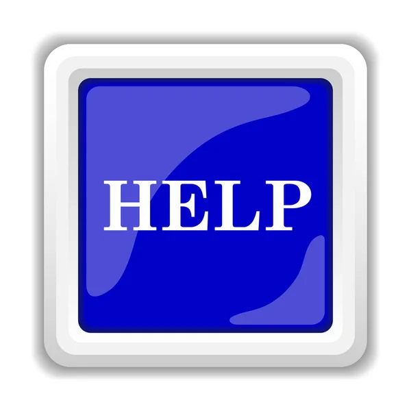 Ikona Pomocy Przycisk Internet Białym Tle — Zdjęcie stockowe