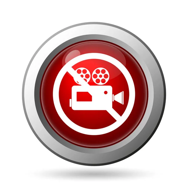Ikona Zakazana Kamera Wideo Przycisk Internet Białym Tle — Zdjęcie stockowe