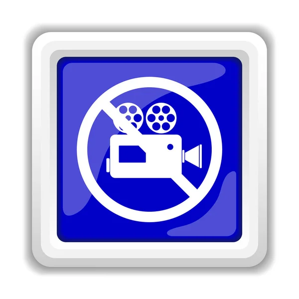 Forbidden Video Camera Icon Internet Button White Background — Stock Photo, Image