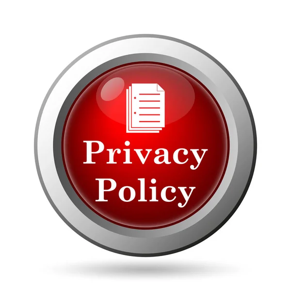 Privacy Beleid Pictogram Internet Knop Witte Achtergrond — Stockfoto