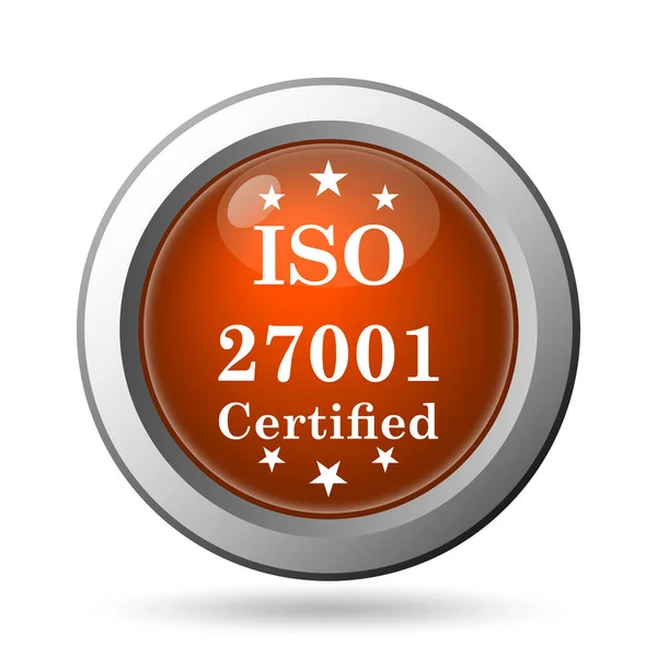 Iso 27001 Simgesi Beyaz Arka Plan Üzerinde Internet Düğmesi — Stok fotoğraf