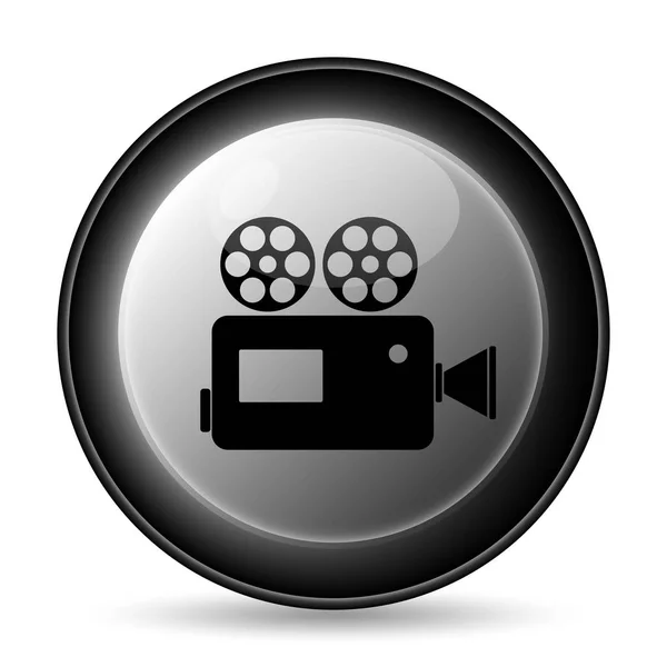 Ikona Kamery Wideo Przycisk Internet Białym Tle — Zdjęcie stockowe