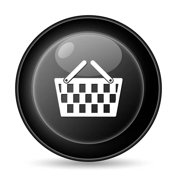 Ψώνια Καλάθι Εικονίδιο Κουμπί Internet Άσπρο Φόντο — Φωτογραφία Αρχείου