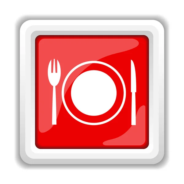 Restoran Simgesi Beyaz Arka Plan Üzerinde Internet Düğmesi — Stok fotoğraf