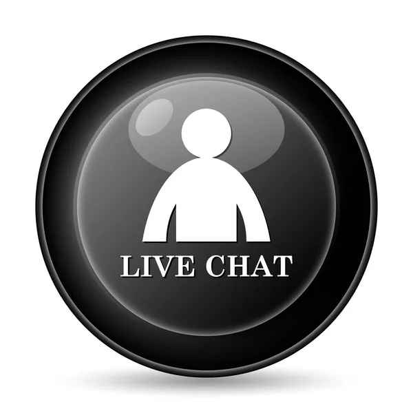 Livechat Pictogram Internet Knop Witte Achtergrond — Stockfoto