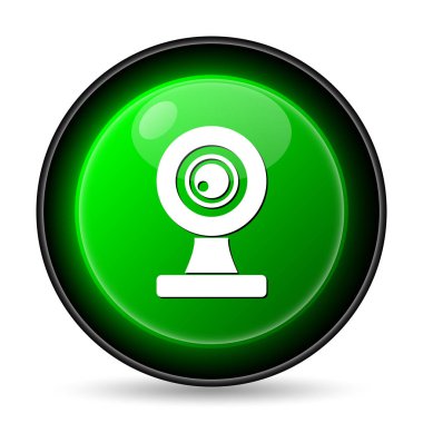 Webcam kutsal kişilerin resmi. Beyaz arka plan üzerinde Internet düğmesi