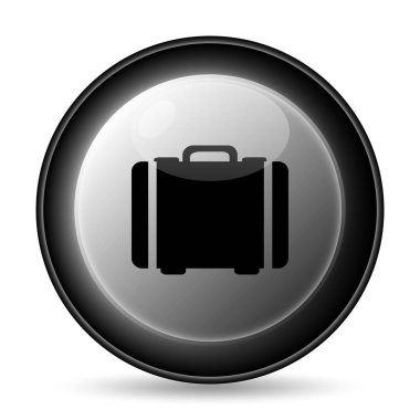 Bavul simgesi. Beyaz arka plan üzerinde Internet düğmesi