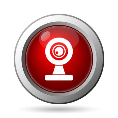 Webcam kutsal kişilerin resmi. Beyaz arka plan üzerinde Internet düğmesi