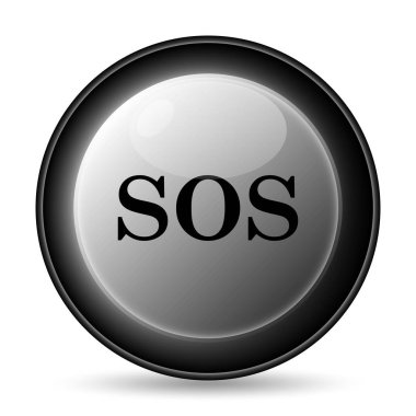 Sos simgesi. Beyaz arka plan üzerinde Internet düğmesi