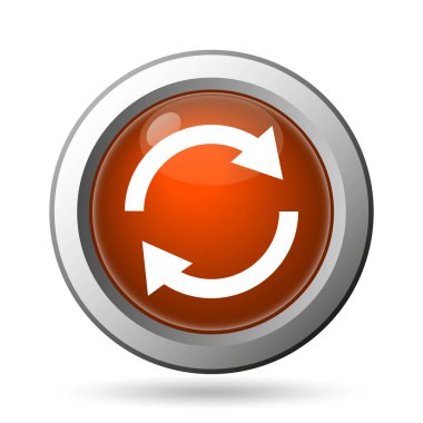 Yeniden iki ok simgesi. Beyaz arka plan üzerinde Internet düğmesi