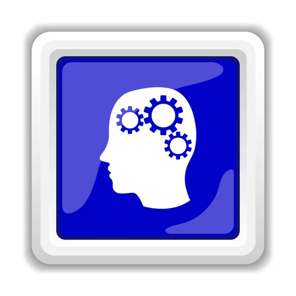 Brain Icon Internet Button White Background — Stock Photo, Image