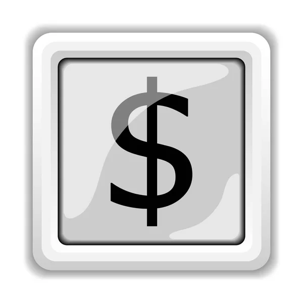 Dollar Ikonen Internet Knappen Vit Bakgrund — Stockfoto