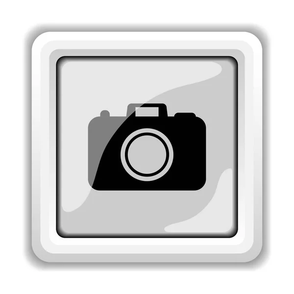 Icono Cámara Fotográfica Botón Internet Sobre Fondo Blanco — Foto de Stock