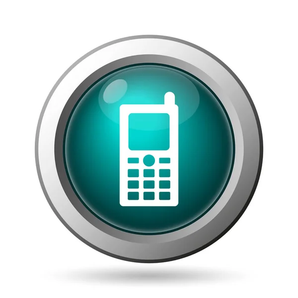 Mobile Phone Icon Internet Button White Background — Stock Photo, Image