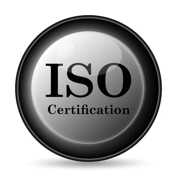 Icône Certification Iso Bouton Internet Sur Fond Blanc — Photo