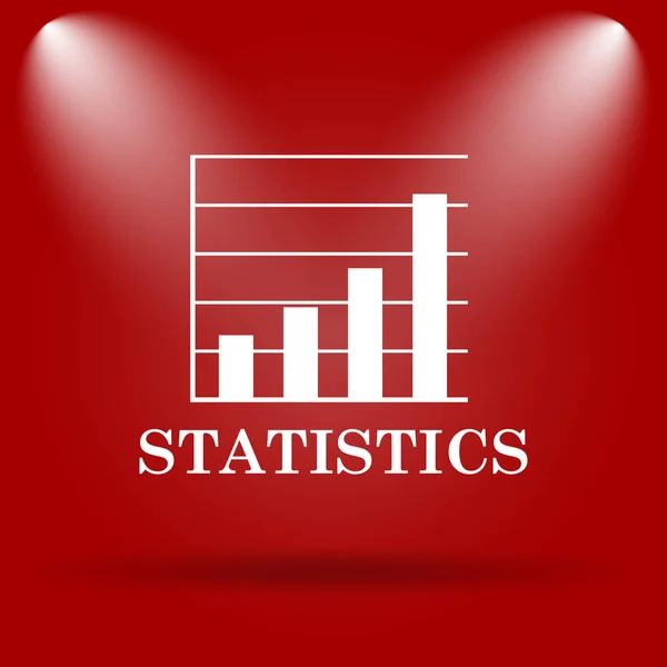 Statistik Symbol Flaches Symbol Auf Rotem Hintergrund — Stockfoto